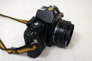 Vintage Nikon EM 35mm Camera M90 50mm 1:1.  8 Lens Black Body - 3