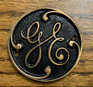 (3) Vintage 1930 - 1940’s General Electric Solid Brass And Aluminum Ge ￼logo Signs