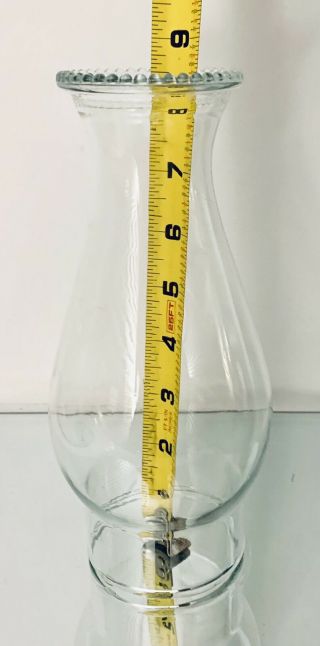 8 1/2” Tall Clear Glass Kerosene Oil Lamp Chimney Globe 3” Diametert At Base