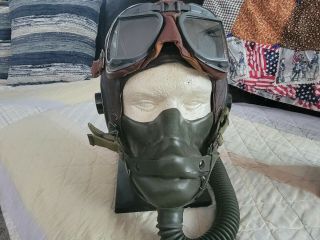Ww2 Flight Helmet,  flight helmet,  usaaf,  aaf,  oxygen mask,  raf goggles,  NOS,  A, 2