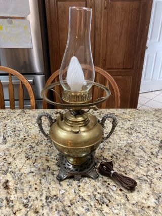Vintage B & H Bradley Hubbard Copper Oil Lamp