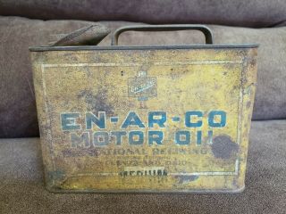 Rare Enarco Motor Oil Half Gallon Can - Medium En - Ar - Co