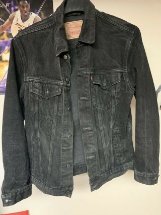 Vintage Levis Black Denim Jean Trucker Jacket
