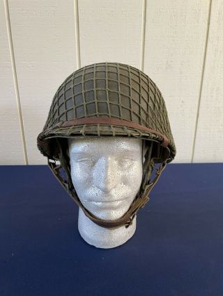 101st Airborne Division Ww2 Wwii U.  S Army Helmet With Netting
