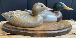 Ducks Unlimited Carved Mallards Special Edition 1992 - 93 Hand Carved Vintage