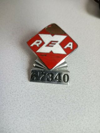 Vintage - Rea Railway Express Agency Hat Badge No.  67340 (red & White Series)