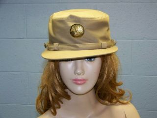 Wwii U.  S.  Army Wac W.  A.  A.  C.  Womans Female Ladys Khaki Enlisted Hobby Hat Cap