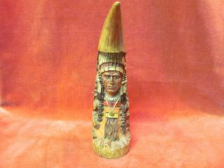 11 " Old West Visions Limited Edition Ceramic Native American Indian Chief Horn