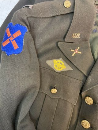 WW2 D - Day Uniform Ike Jacket Named Lt.  grouping letters 3rd US Army 12th Corps 6