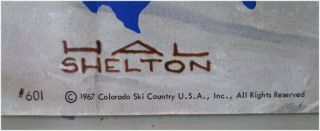 Vtg 1967 Hal Shelton Ski Country USA Colorado Poster 601 2