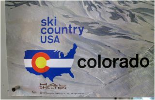 Vtg 1967 Hal Shelton Ski Country USA Colorado Poster 601 3