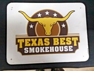1i Texas Best Smokehouse Longhorn/best Western Advertising Hwy Exit Sign 18x24