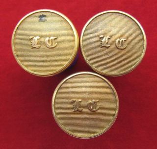 Leander Club Henley - On - Thames Rowing Club Gilt Buttons (x3)
