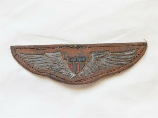 Ww Ii Usaaf Leather Pilot Wings Theater Made Removed From A - 2 Flight Jacket