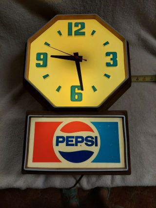 Vintage Pepsi Light Up Wall Clock