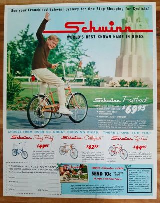 Vintage 1967 Schwinn 5 Speed Fastback Stingray Advertisement