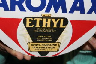 Skelly Aromax Ethyl Gasoline Gas Station Pump Plate Oil Porcelain Metal Sign 2