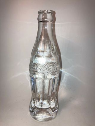 Vintage Art Studio Coca - Cola Coke Solid Clear Crystal Glass Bottle Collectible