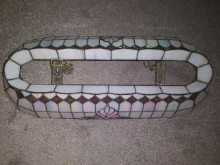 Vintage Tiffany Style Leaded Stained Glass Hanging Pool Table BAR Shade 2