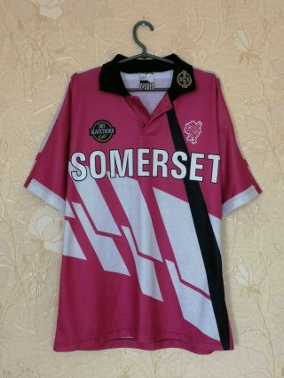 Somerset County Cricket Club Vintage Shirt Jersey Hogger Sports Size L 42/44