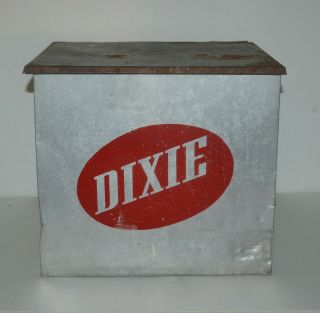 Vintage Dixie Dairy Front Porch Milk Man Metal Cooler Box