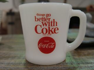 Fire - King Things Go Better With Coke Coca - Cola Advertising Milk Glass Coffee Mug