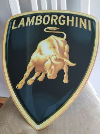 Lamborghini sign RACING ITALY CARS dealer display vintage style 2