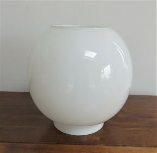 Lovely Vintage Cased Milk White Glass Oil Lamp Globe Shade Suits 4 " Gallery Fit.