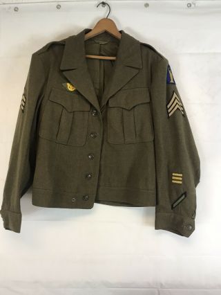U.  S.  Army Ww2 Ike Jacket 77th Infantry Division Named 1944 Date