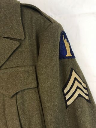 U.  S.  Army WW2 Ike jacket 77th Infantry Division Named 1944 Date 3