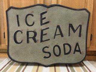Ice Cream Soda Sign Restaurant Kitchen Dairy Vintage Style Wall Decor Soda Movie