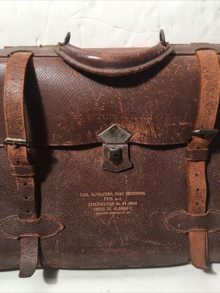 WWII USAAF Type A - 4 Navigator ' s dead reckoning leather briefcase 3