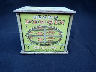 1917 Adams Pepsin Tutti Frutti Chewing Gum Store Display Tin