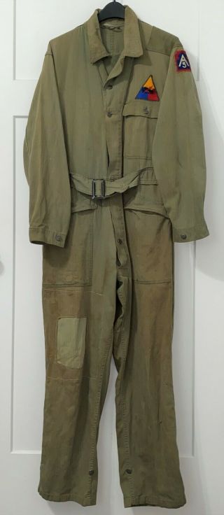 Wwii Us Army Hbt Tankers Coveralls - 5th Army - 13 Star Buttons - 40r