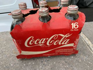 Vintage Coca Cola 6 Pack 16 Oz Insulated Glass Bottles Coke