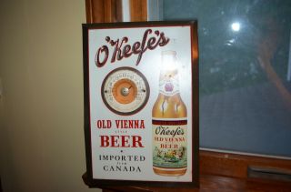 Vintage Advertising Sign O ' Keefe ' s Beer Thermometer Old Vienna Bar Brewing 3