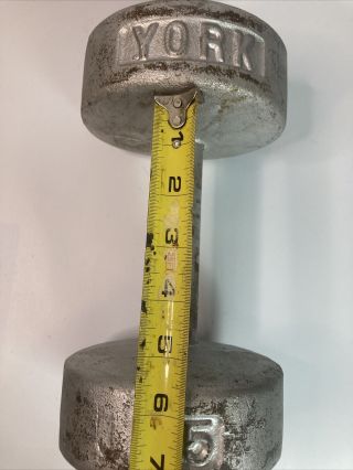 Vintage York 25lb Roundhead Dumbbell Weight Single No USA Stamp 3