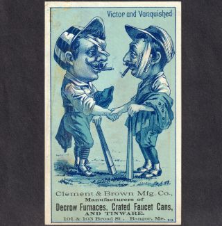 19th Century Baseball H804 - 17 Victor & Vanquished Violence Victorian Trade Card