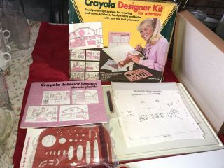 Rare Vintage 1983 Crayola 5610 Designer Kit For Interiors Design Your Own House