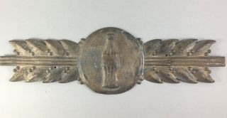 Vintage 1940s Coca - Cola Leaf & Bottle Embossed Metal Medallion For Kay Frame