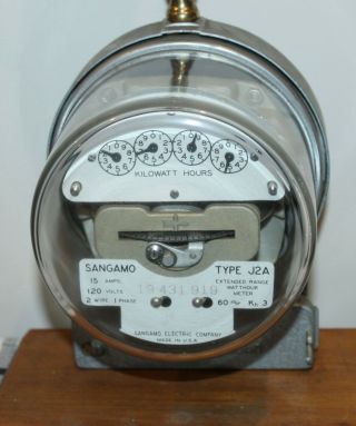 Vintage Industrial Lamp Sangamo Type J2a Electric Meter
