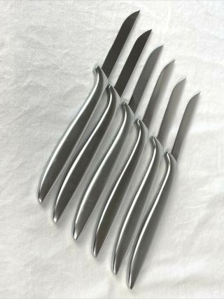 Vintage Gerber Miming Stainless Steel Steak Knife Knives 8 3/4 " Set Of 6