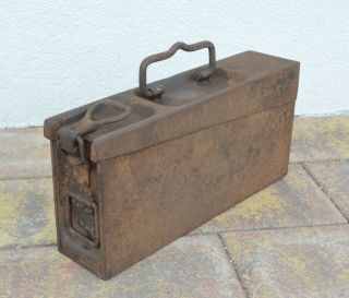 German Ww2 Wehrmacht Steel Mg Ammunition Box / Case Rare War Relic