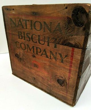 National Biscuit Company Wood Crate Nabisco Ad Display Box Oyster Crackers