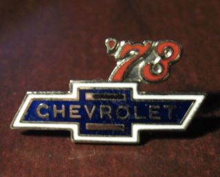 Vintage 1973 Chevy Bowtie Hat Lapel Pin - Chevrolet