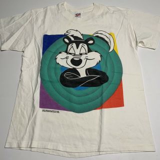 Vintage 90s 1992 Looney Tunes Pepe Le Pew Single Stitch Tee Shirt Size L
