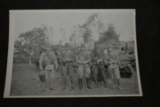 Five Japanese Soldiers With Swords in Uniform Photo Captured Film Luzon P.  I. 3