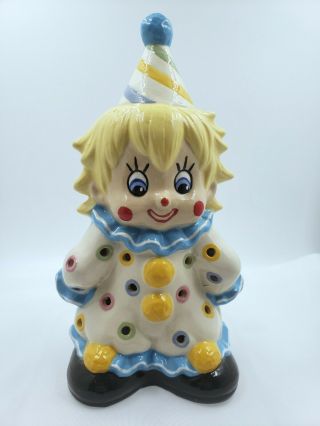 Vintage Lighted Porcelain Boy Clown Table Top Night Light 1985 No Cord