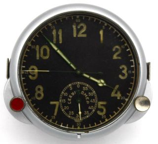 5 - Day Soviet Wwii (1943 - Made) Airforce Cockpit Panel Clock 18cs / 18chs