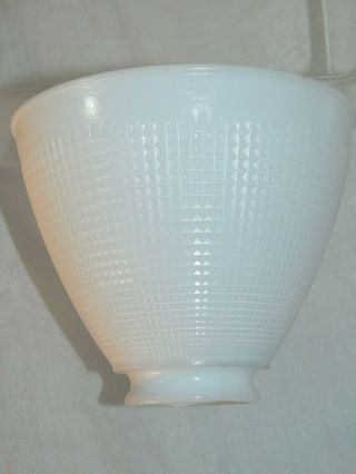 Vtg 5 " Corning Torchiere Small White Waffle Milk Glass Floor Lamp Shade Light